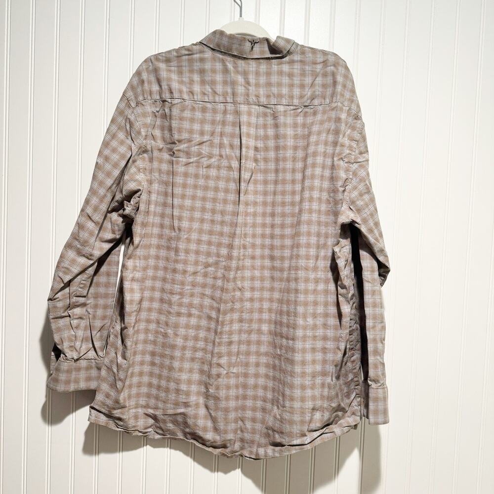 Wrangler 20x Competition Plaid Shirt Advanced Comfort Brown Blue Mens XXL - Picture 5 of 6